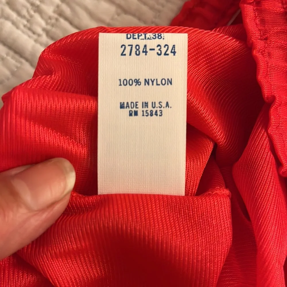 Vintage Sears Bright Red🔥with White‎ Piping Pajama Set: Top & Pants❤️